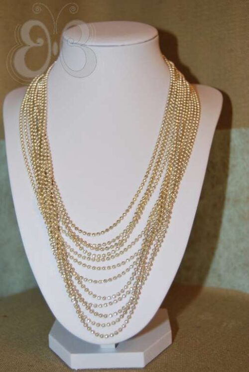 Collier multi-rang argent