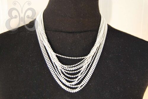 Collier multi-rang argent