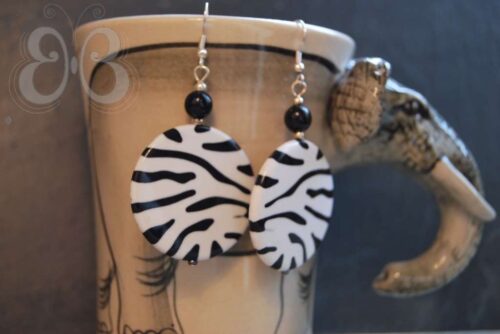 Boucles d'oreille zèbre