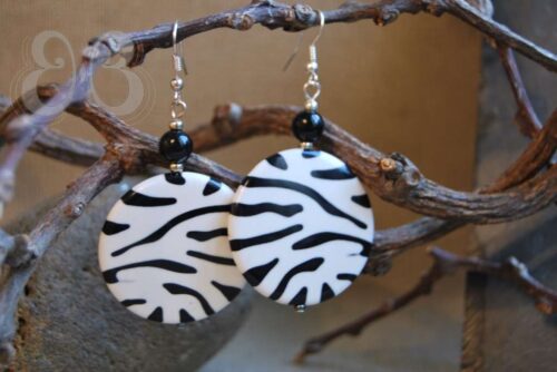 Boucles d'oreille zèbre