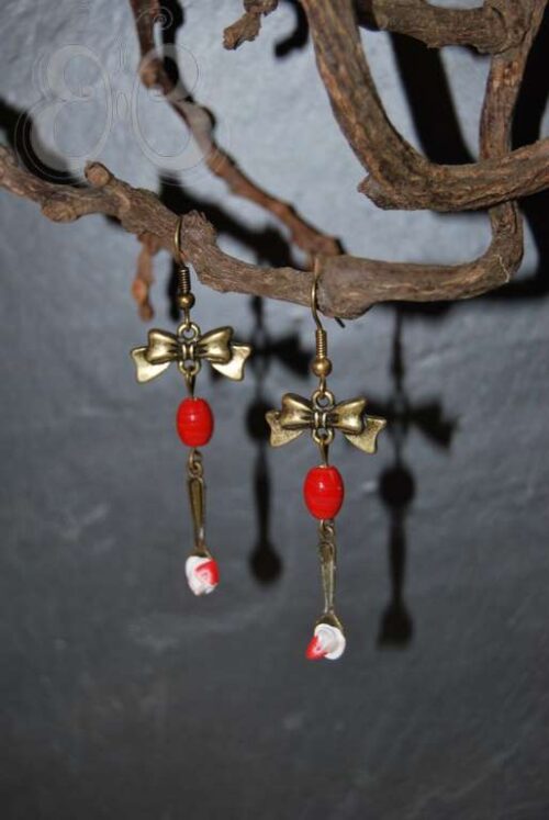 Boucles d'oreilles chantilly à la fraise