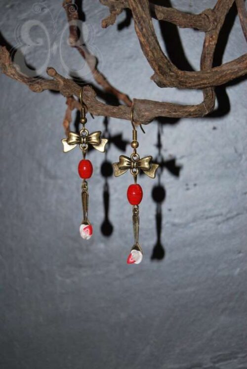 Boucles d'oreilles chantilly à la fraise