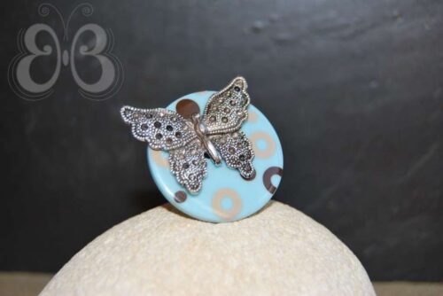 bague bleu au papillon