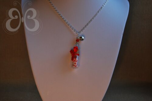 Collier fiole de sucre d'orge
