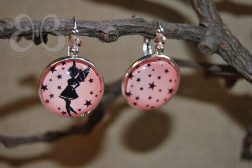Boucles d'oreilles fée étoile rose