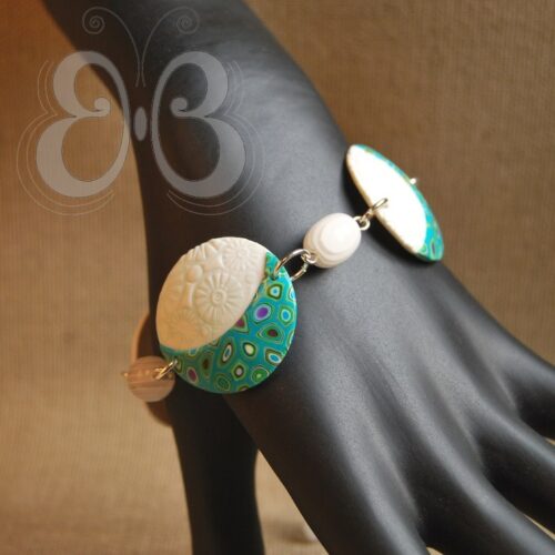 Bracelet pastilles vert d'eau