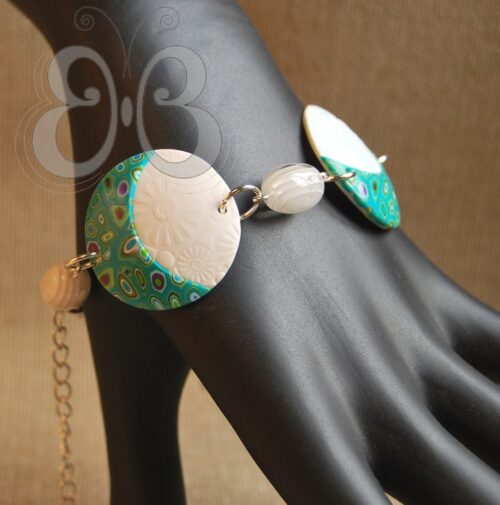 Bracelet pastilles vert d'eau