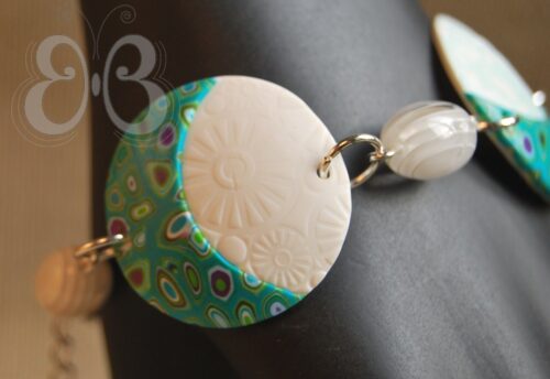 Bracelet pastilles vert d'eau