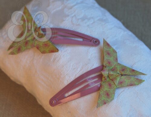 Barrette papillon origami