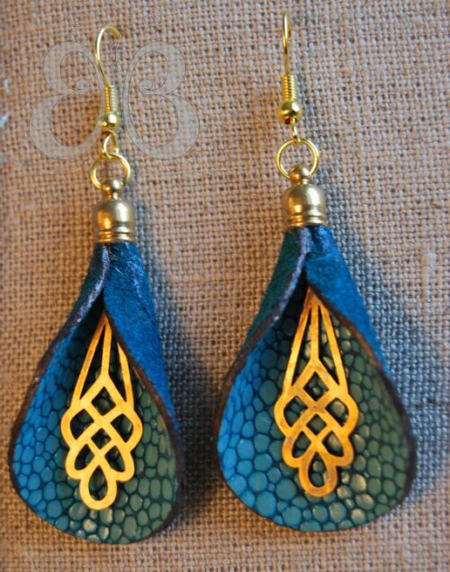 Boucles d'oreilles gouttes de cuir