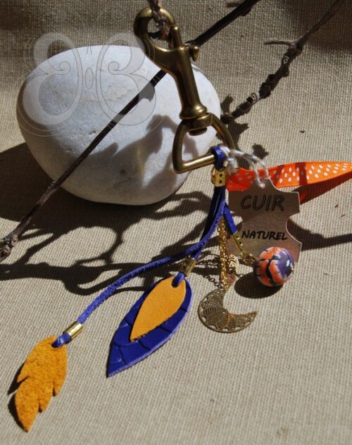 Bijoux de sac feuille de cuir