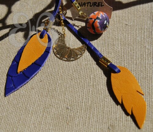 Bijoux de sac feuille de cuir
