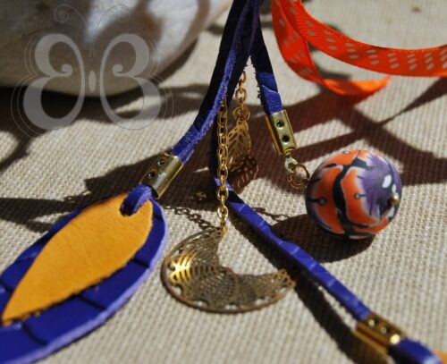 Bijoux de sac feuille de cuir