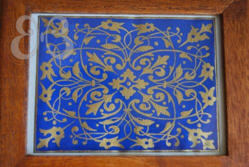 coffret enluminure néogothique "bleu et or"