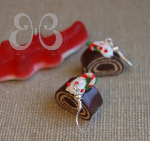 Boucles d'oreilles "buche de Noël"