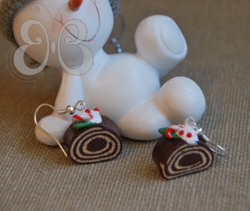 Boucles d'oreilles "buche de Noël"