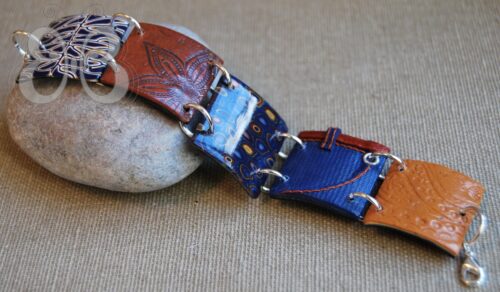 Bracelet jeans et cuir