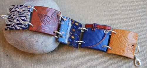 Bracelet jeans et cuir