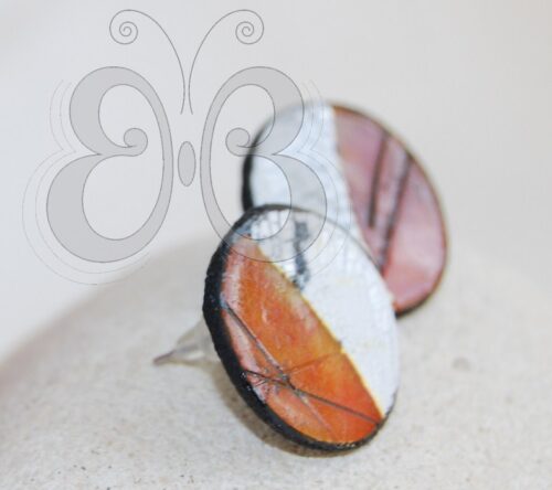 Boucles d'oreilles imitation ambre et raku