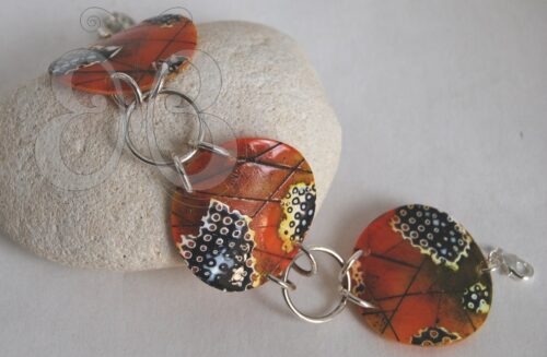 Bracelet pastille polymère ambre