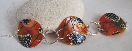 Bracelet pastille polymère ambre