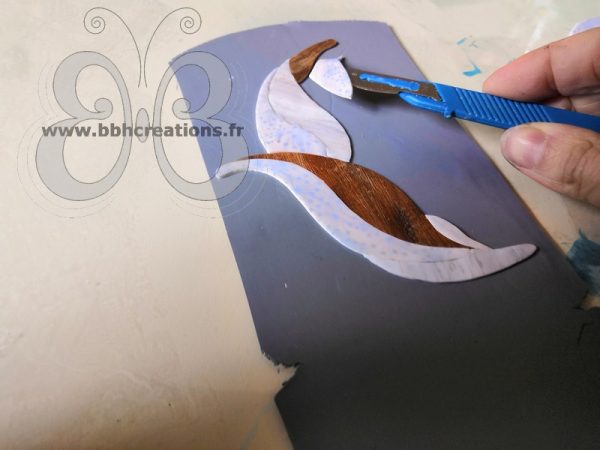 Collier plastron en argile polymère esprit corne, bois et tropique, 100% sans métal