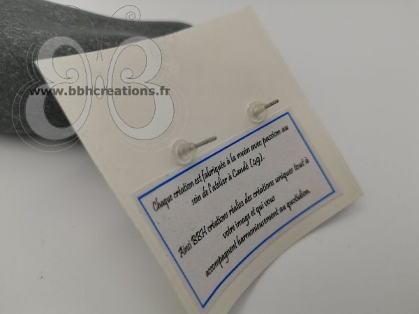 Boucles d'oreilles puces gouttes en argile polymère "porcelaine de Chine"