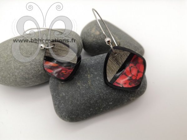boucles d'oreilles réversibles 2 en 1 "marin"
