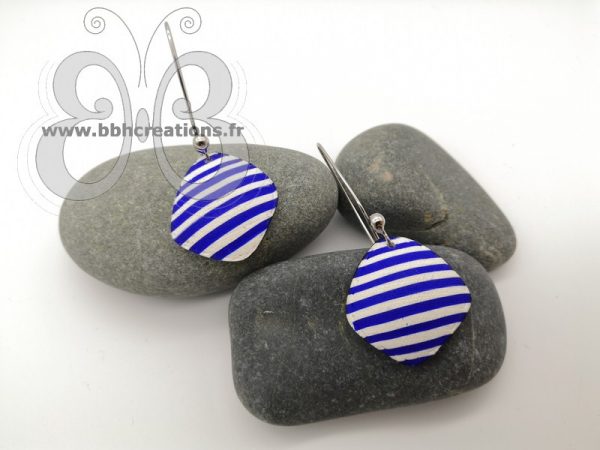 boucles d'oreilles réversibles 2 en 1 "marin"