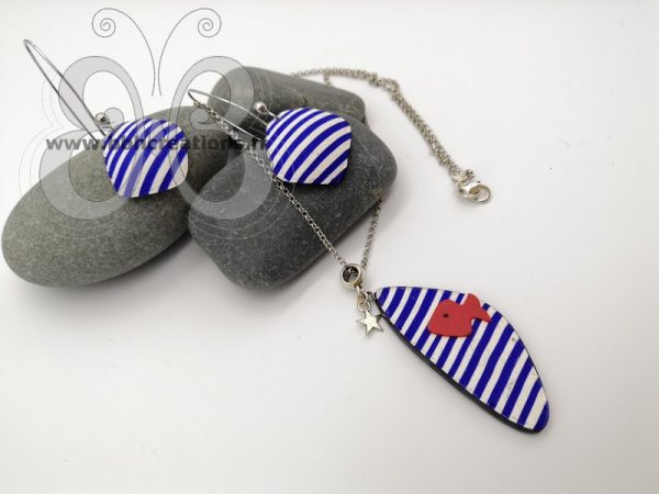 Collier réversible 2 en 1 collection "marin"