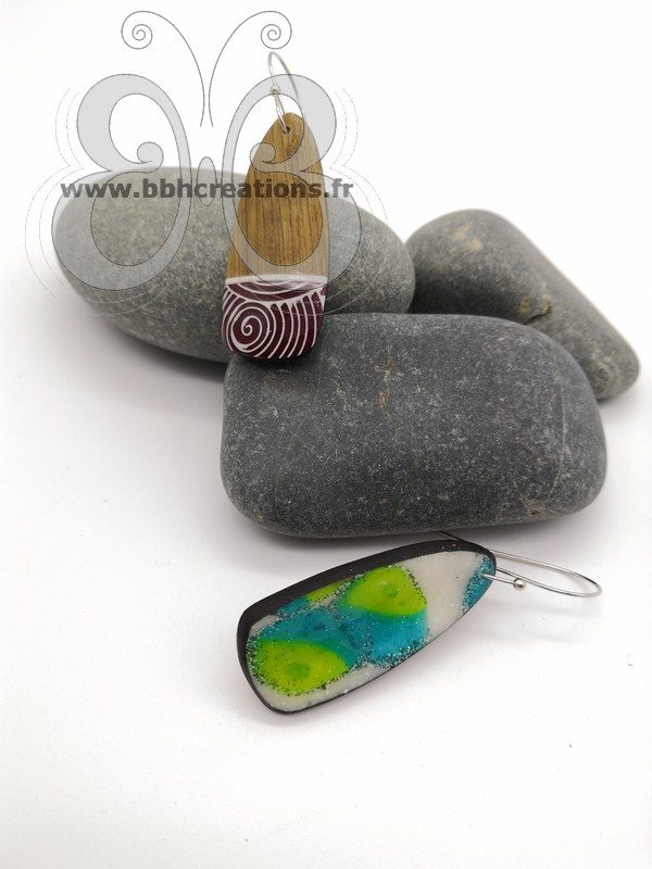 Boucles d'oreilles longues réversibles 2 en 1 double saison